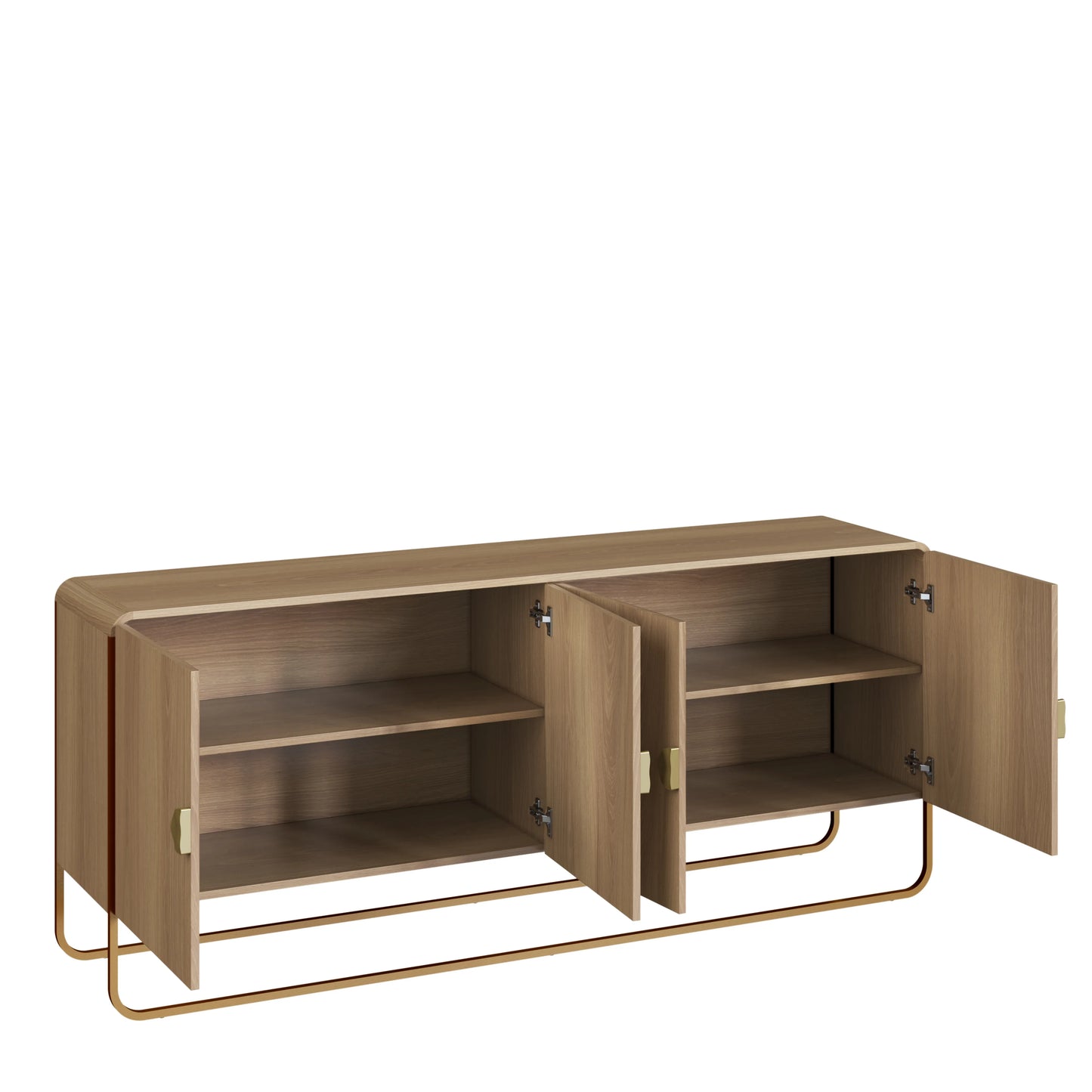 Buffet 4 Portas Dunna 180 cm - Mel c/ Dourado