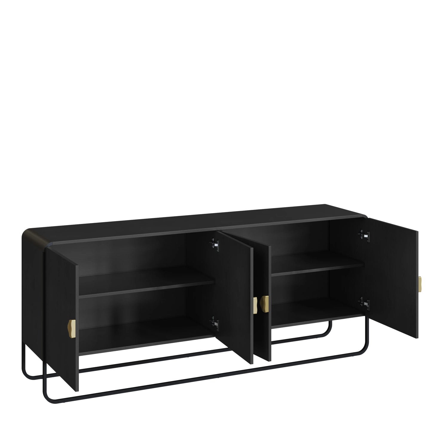 Buffet 4 Portas Dunna 180 cm - Preto c/ Dourado