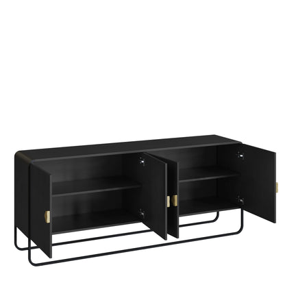 Buffet 4 Portas Dunna 180 cm - Preto c/ Dourado