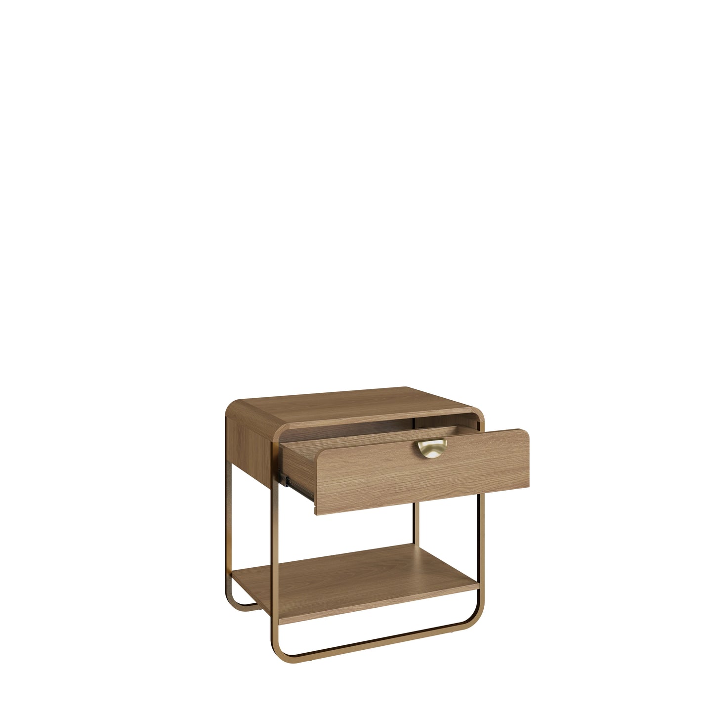 Mesa de Cabeceira com 1 Gaveta Dunna 60 cm - Mel c/ Dourado