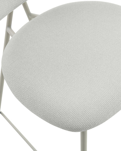 Banqueta Alta de Aço Estofada Elora - Off White