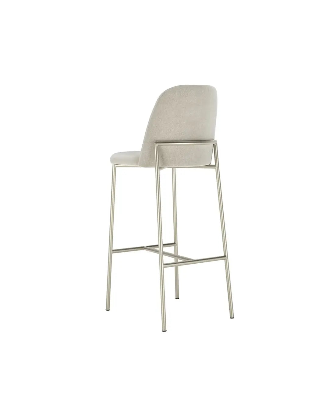 Banqueta Alta de Aço Estofada Lucille - Champanhe c/ Soft Palha