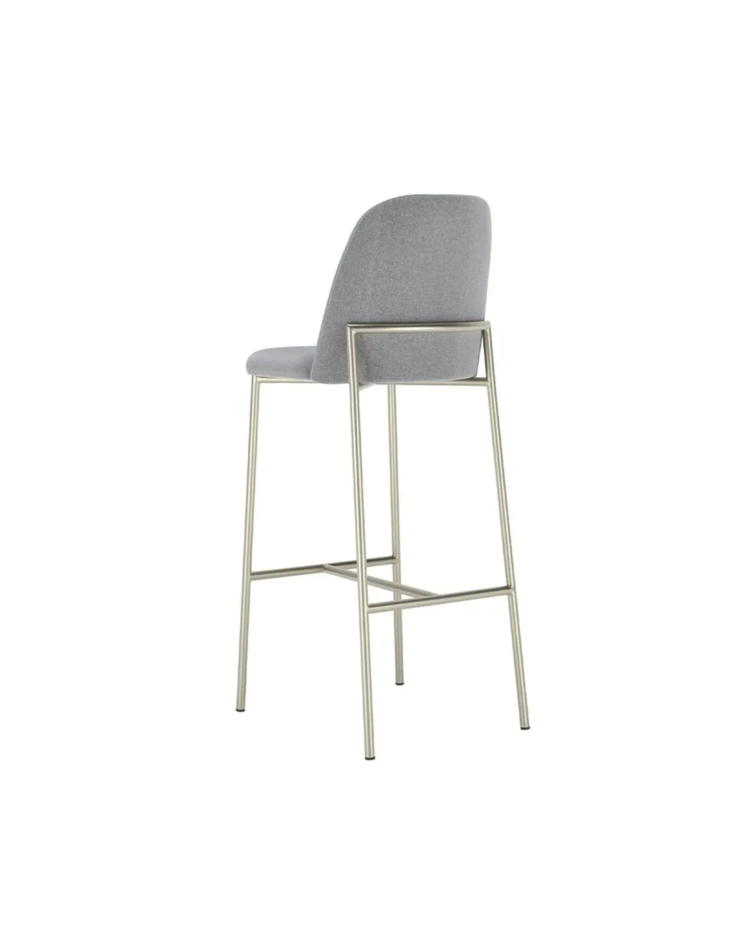 Banqueta Alta de Aço Estofada Lucille - Champanhe c/ Stone Carbono