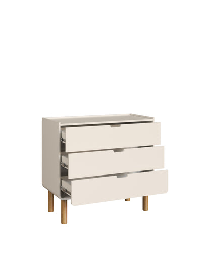 Cômoda Orgânica 3 Gavetas Yume 90 cm - Off-White Fosco