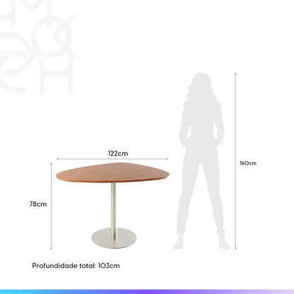 Conjunto de Jantar Mesa Orgânica Kalyx 4 Cadeiras Lucille - Champanhe c/ Canella - Off White