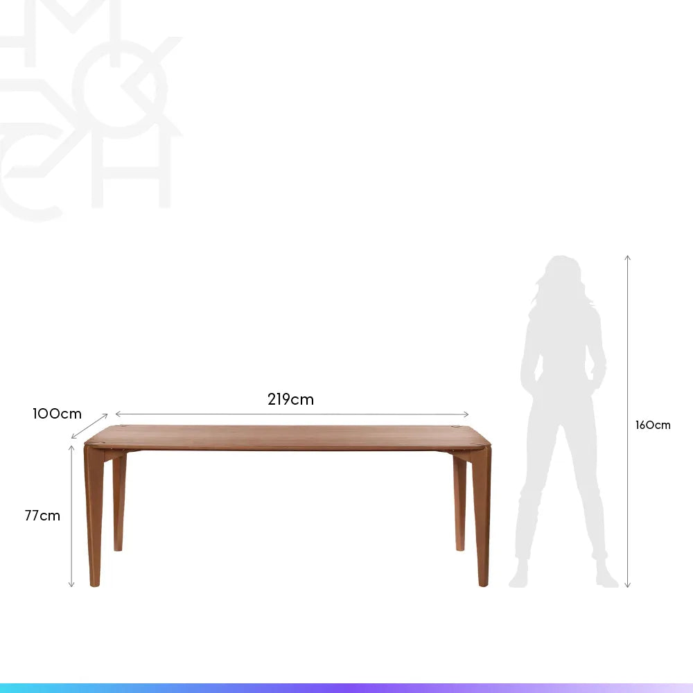 Conjunto de Jantar Mesa Retangular Harmony 8 Cadeiras Kalina - Natural c/ Palha