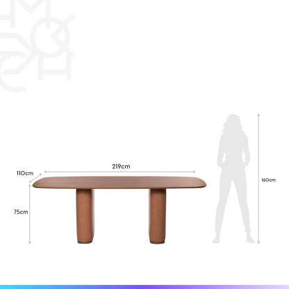 Conjunto de Jantar Mesa Retangular Lintz 8 Cadeiras Giratória Dakota - Canella c/ Caramelo