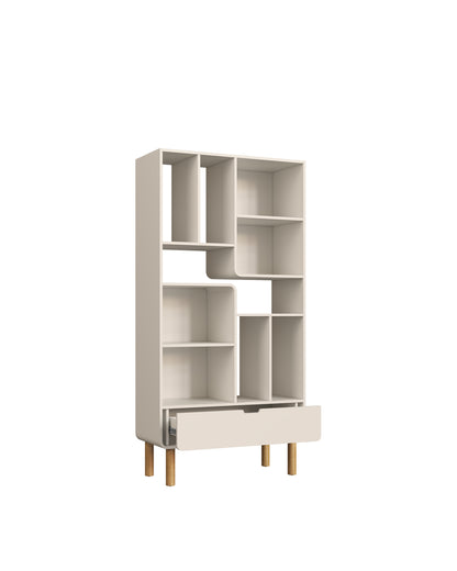 Estante Orgânica 1 Gaveta Prateleiras  Yume 180 cm - Off-White Fosco