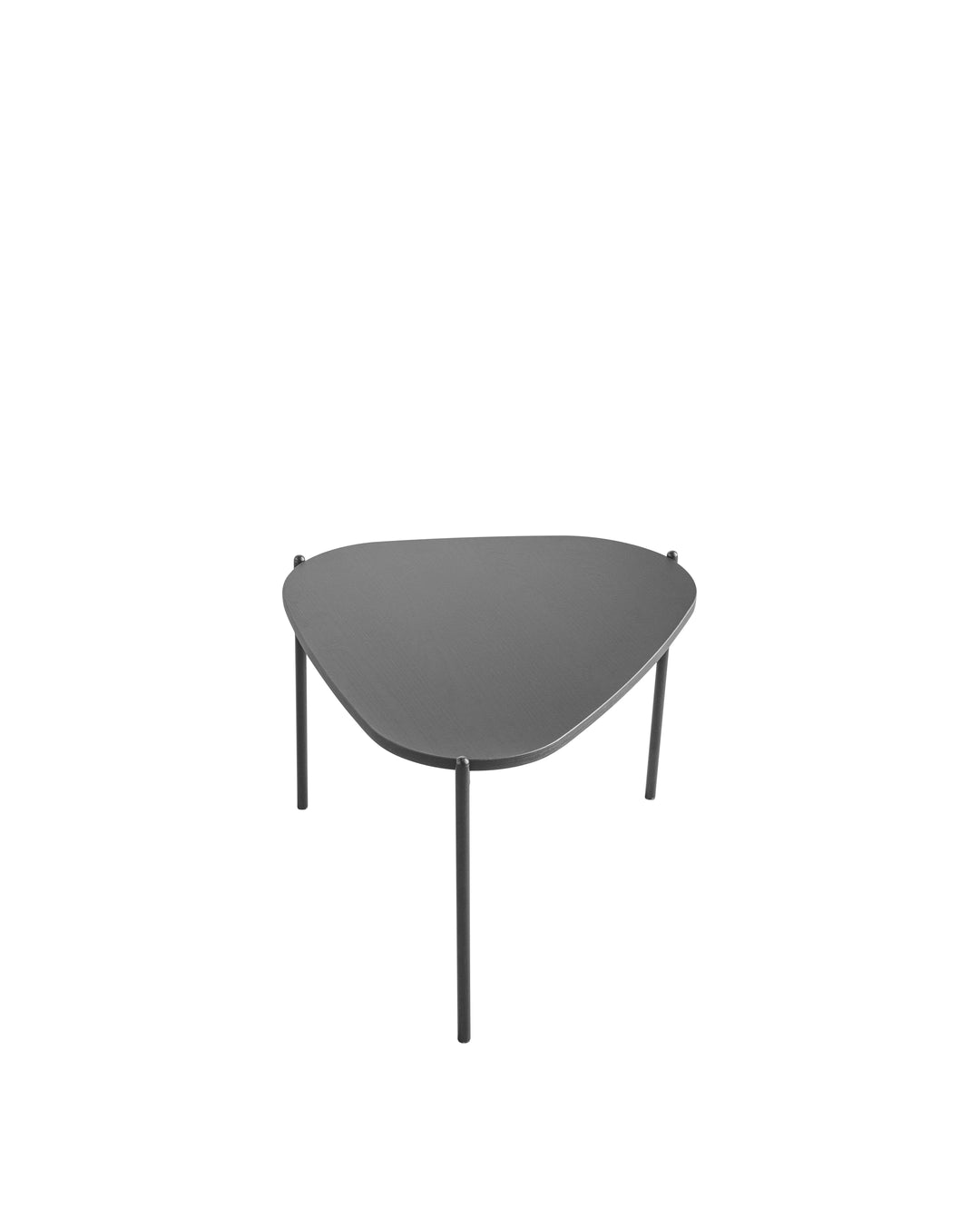 Mesa de Centro Orgânica com Pés em Aço Nami 59 cm - Preto Fosco