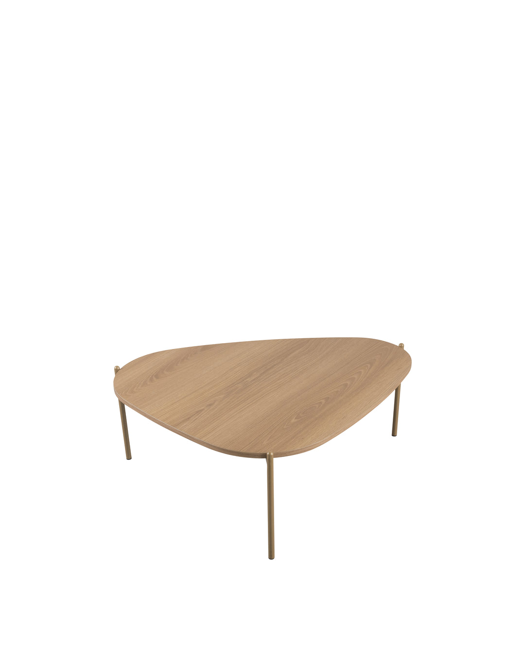 Mesa de Centro Orgânica com Pés em Aço Nami 77 cm - Mel c/ Dourado