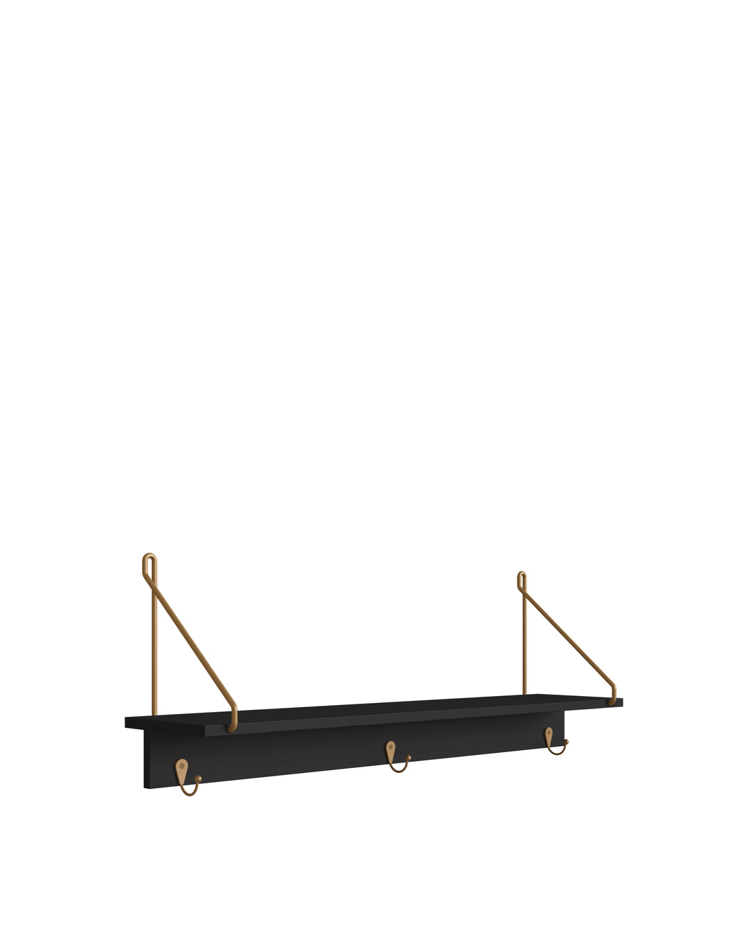 Prateleira Decorativa Multiuso com Ganchos Dunna 90 cm - Preto c/ Dourado