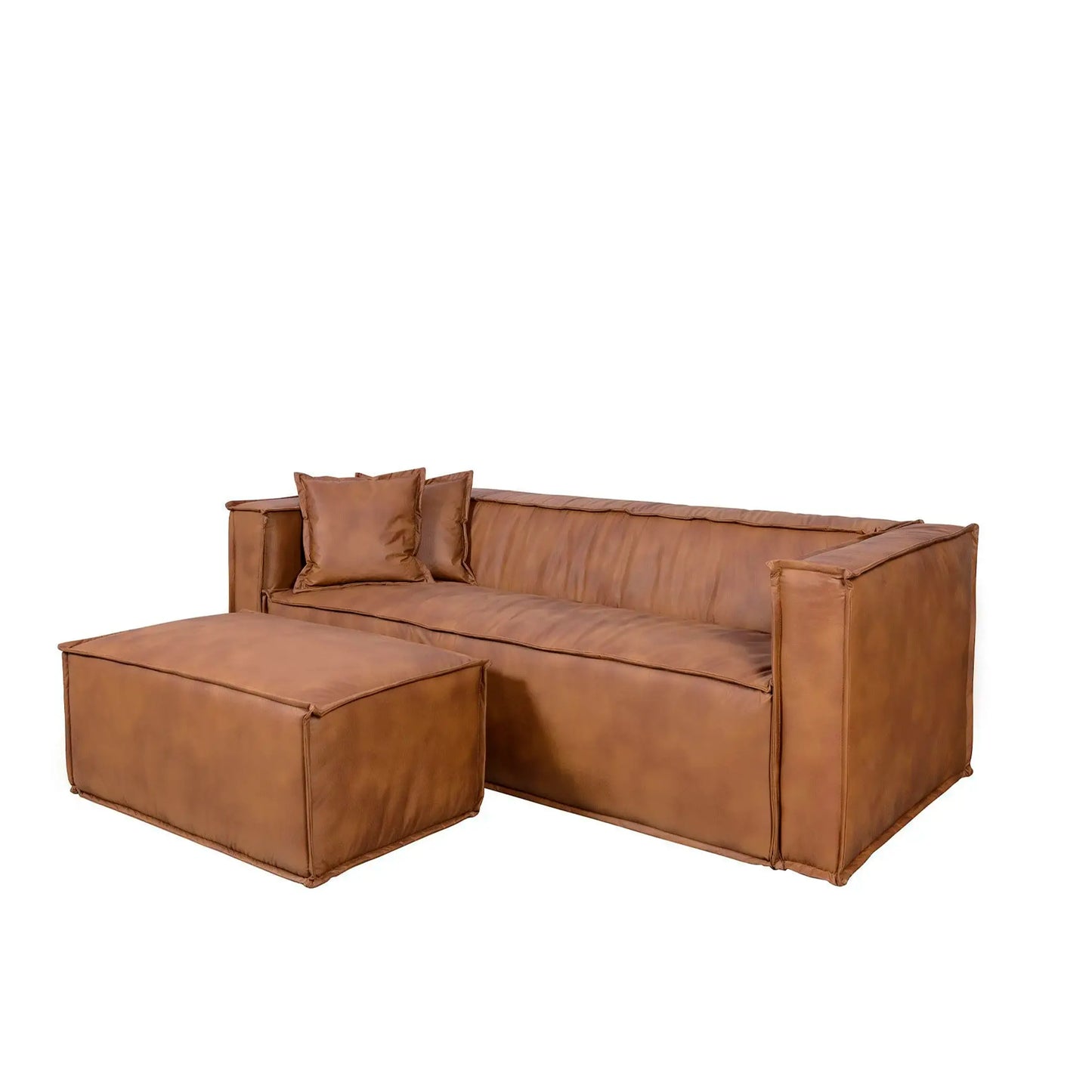 Sofá 3 Lugares Freddo 205 cm - PU Caramelo