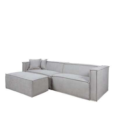 Sofá 4 Lugares Freddo 250 cm - Linho Texturizado Cinza