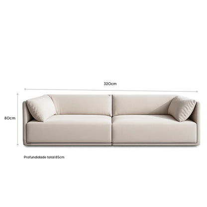 Sofá 6 Lugares Dali 320 cm - Linho Texturizado Bege