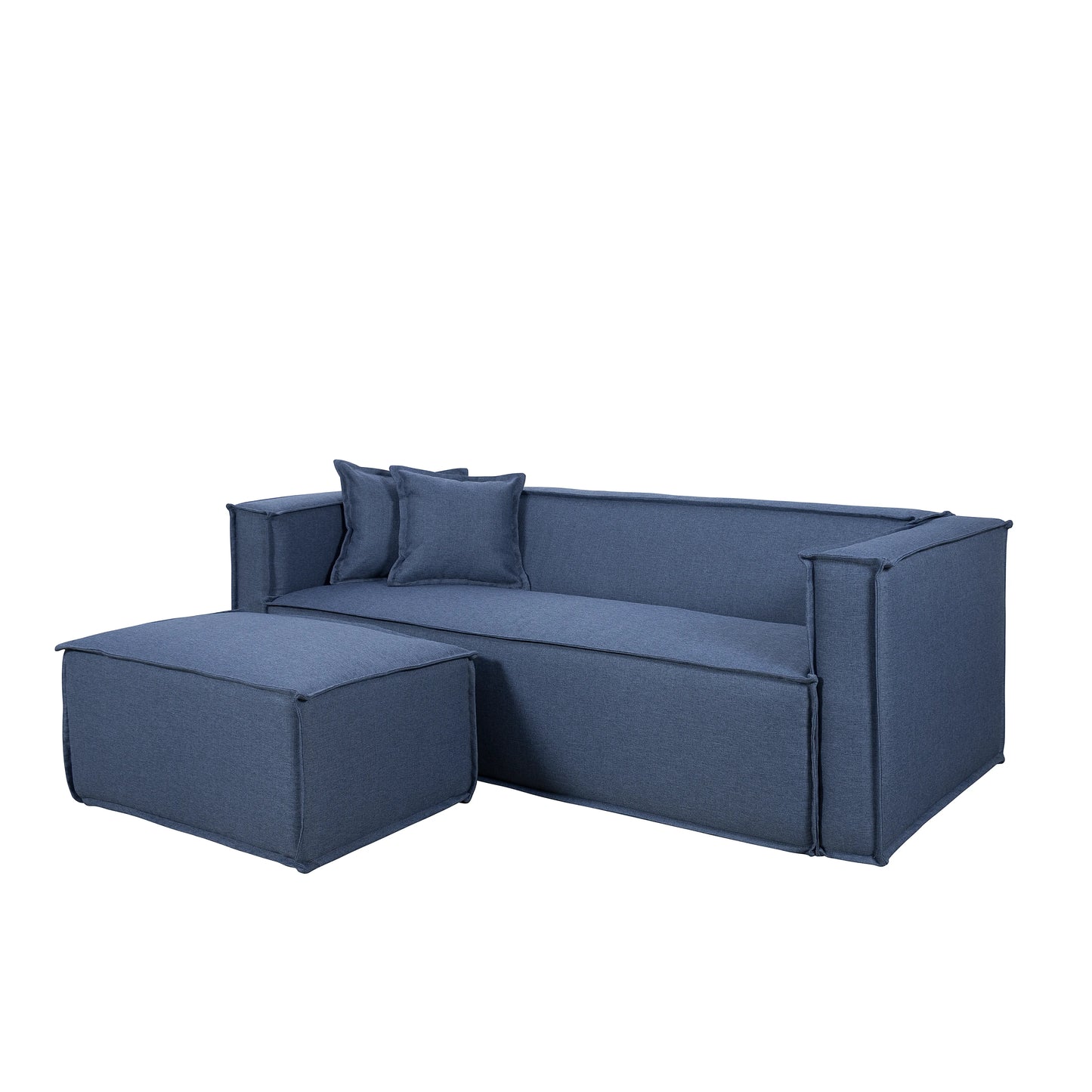 Sofá 3 Lugares Freddo 205 cm - Linho Texturizado Azul