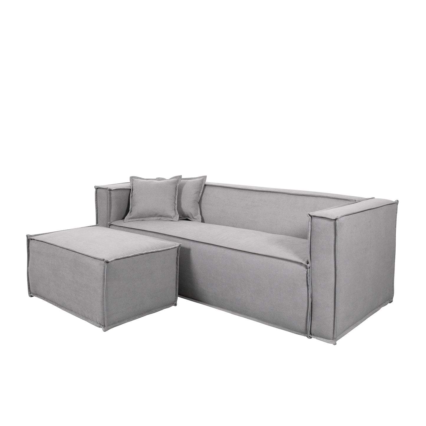 Sofá 3 Lugares Freddo 205 cm - Linho Texturizado Cinza