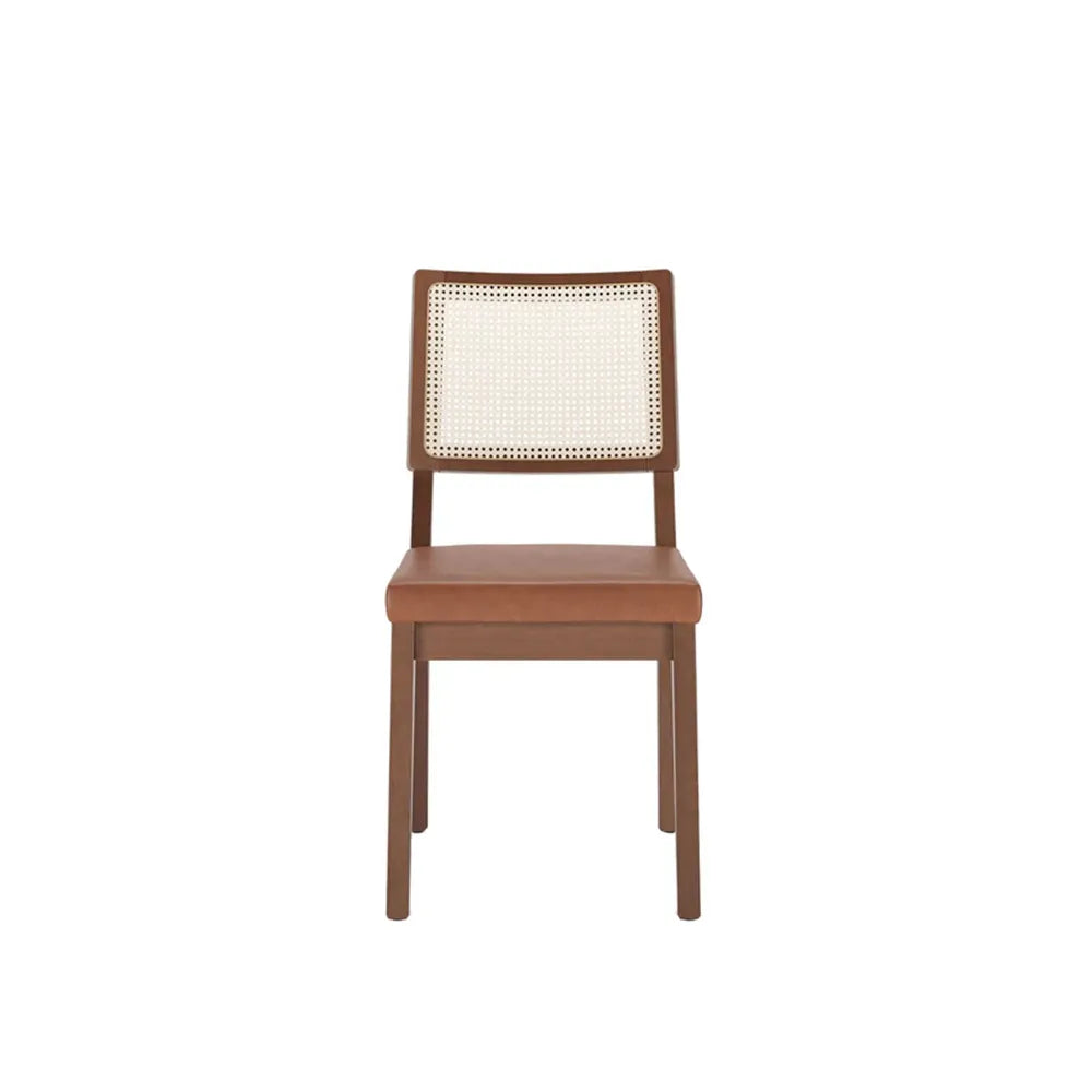 Conjunto de Jantar Mesa Retangular Harmony 8 Cadeiras Saga - Natural c/ Caramelo