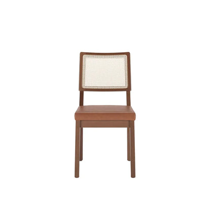 Conjunto de Jantar Mesa Retangular Harmony 8 Cadeiras Saga - Natural c/ Caramelo