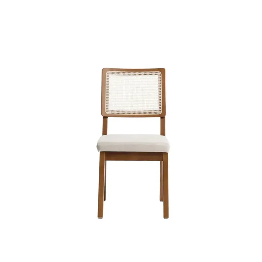 Conjunto de Jantar Mesa Retangular Harmony 8 Cadeiras Saga - Natural c/ Cru