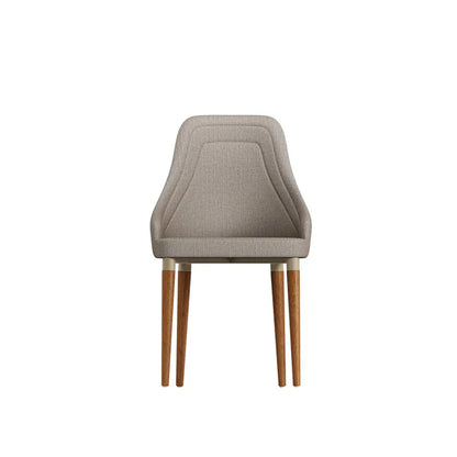 Conjunto de Jantar Mesa Retangular com Vidro Kalina 6 Cadeiras Evelyn - Canella c/ Cinza