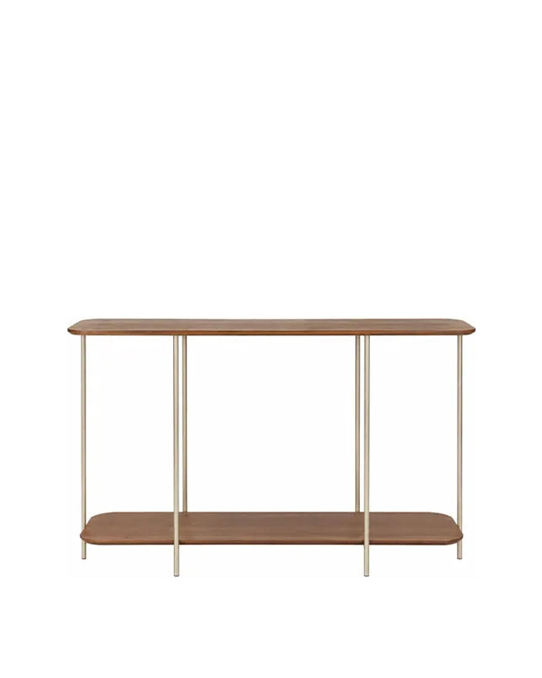 Aparador com Tampo em Lâmina de Madeira e pés em Metal Biophilia 90 cm - Mel c/ Champanhe