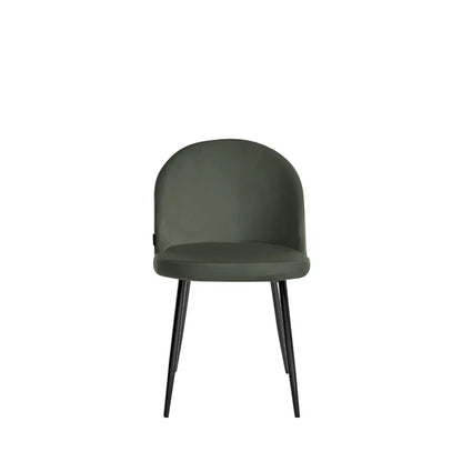 Conjunto de Jantar Mesa Redonda Ollie 4 Cadeiras Kyra - Preto c/ Verde Militar