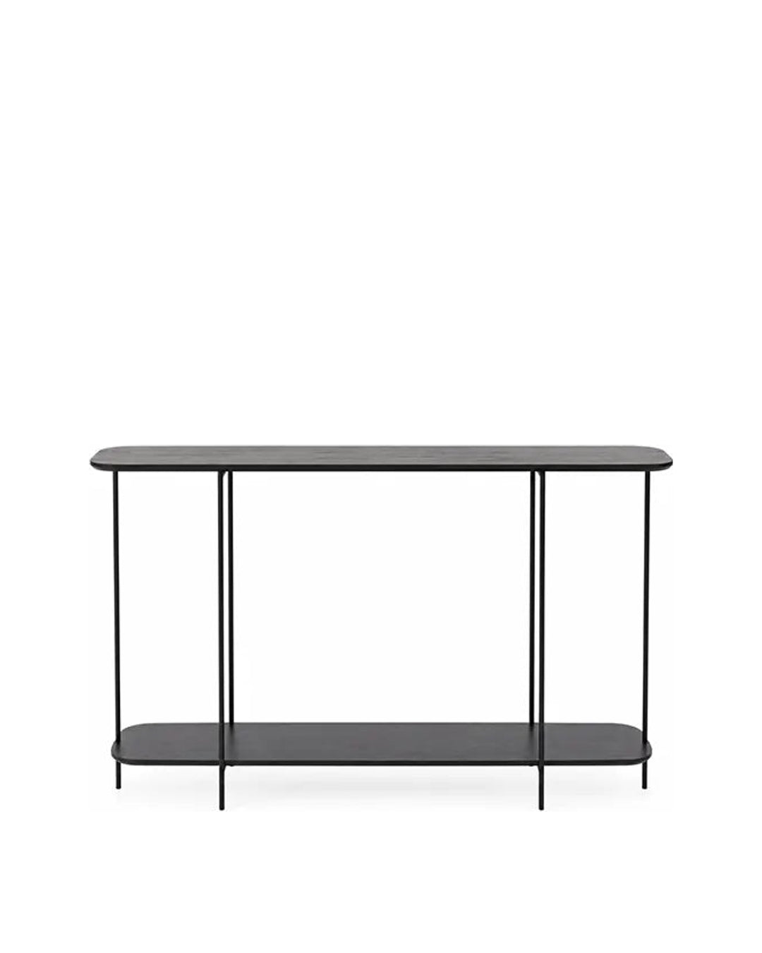 Aparador com Tampo em Lâmina de Madeira e pés em Metal Biophilia 90 cm - Preto