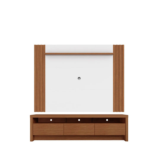 Homedock Rack Colonia com Painel Allure 180 cm - Natural c/ Branco Fosco Móveis Província