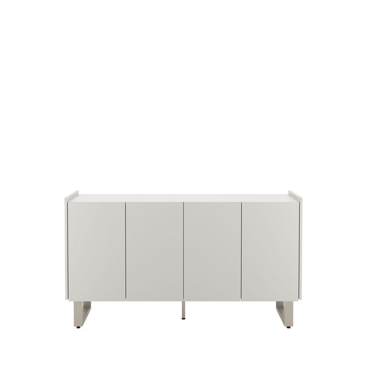 Buffet 4 Portas 2 Prateleiras Arcádia 137 cm - Champanhe c/ Off White Fosco