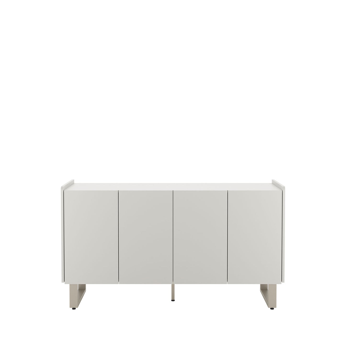 Buffet 4 Portas 2 Prateleiras Arcádia 137 cm - Champanhe c/ Off White Fosco