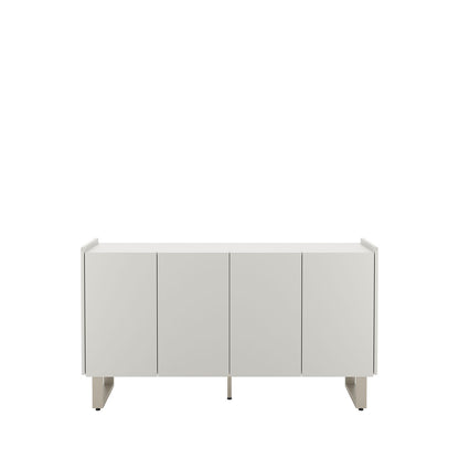 Buffet 4 Portas 2 Prateleiras Arcádia 137 cm - Champanhe c/ Off White Fosco