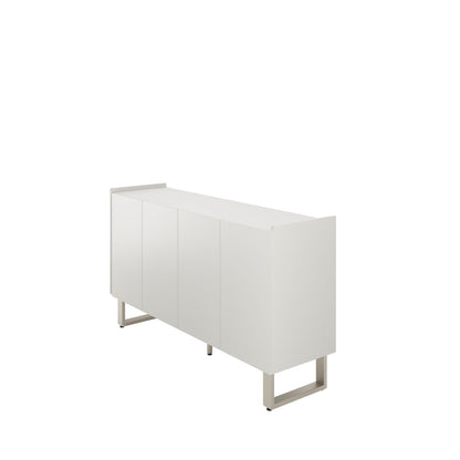 Buffet 4 Portas 2 Prateleiras Arcádia 137 cm - Champanhe c/ Off White Fosco