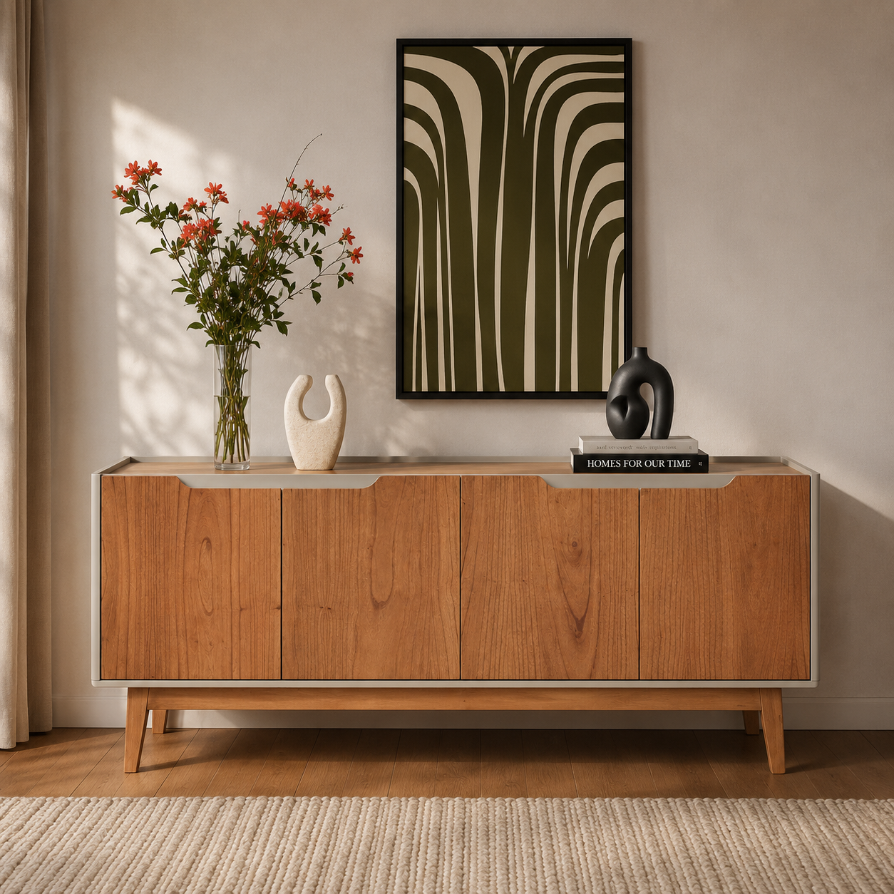 Buffet Elon 160 cm - Natural c/ Off White