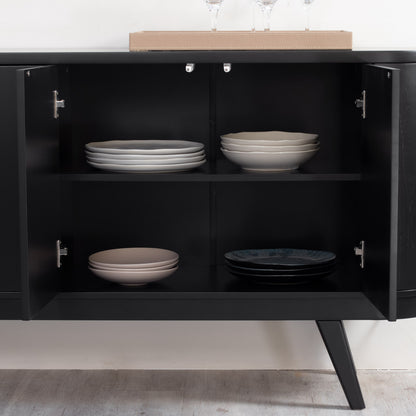 Buffet 4 Portas Gaya 180 cm - Preto Fosco