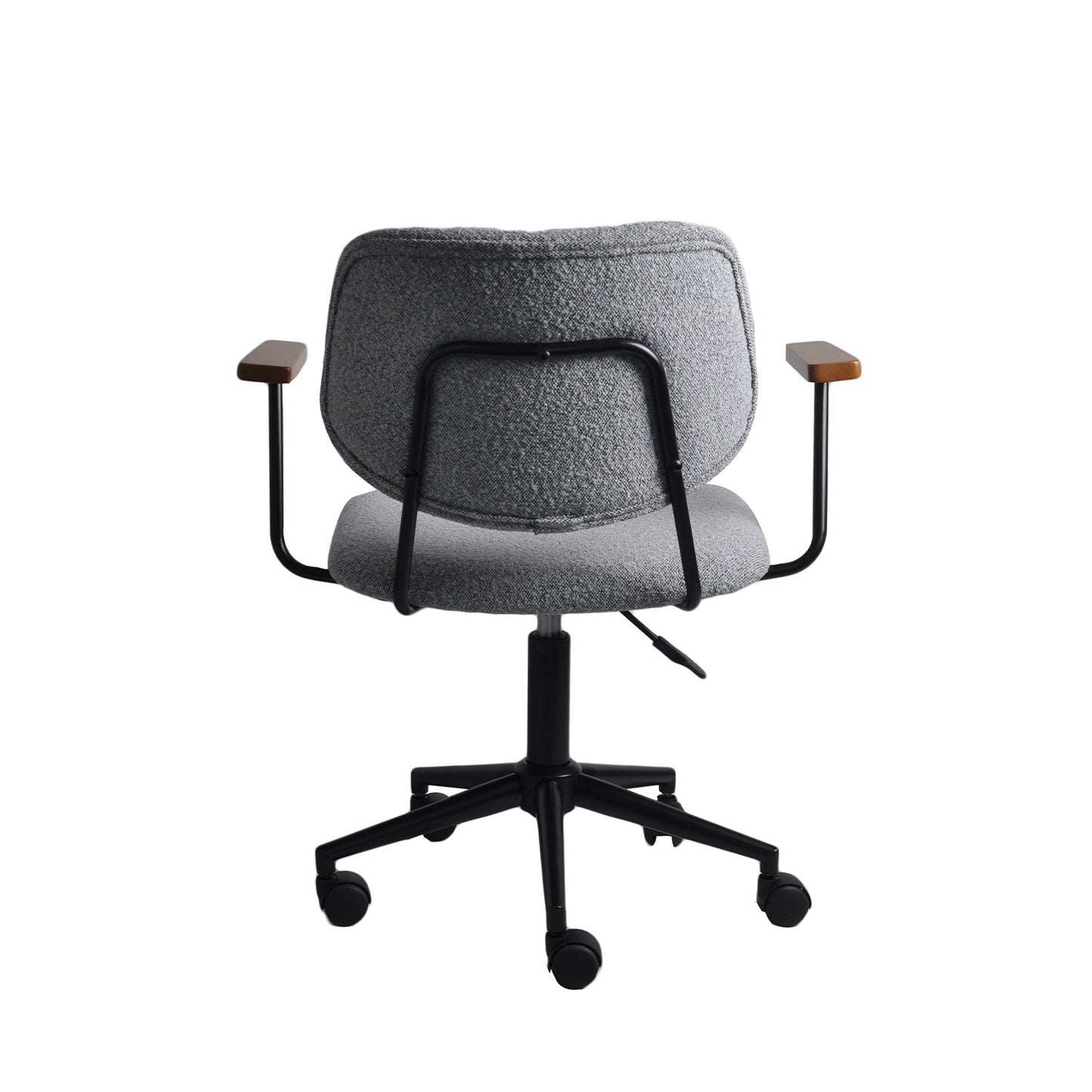 Cadeira de Escritório Giratória com Apoio de Braço e Regulagem de Altura Dion - Preto c/ Linho Texturizado Cinza