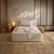 Cama Estofada de Solteiro com Cabeceira Nora - Linho Off White