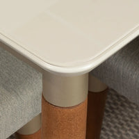 Homedock Conjunto de Jantar Mesa com Vidro 6 Cadeiras Luma - Natural c/ Carbono Móveis Província