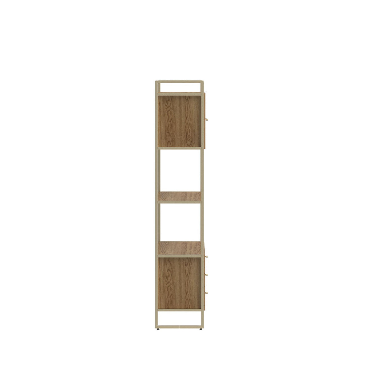 Homedock Estante com 3 Gavetas Voss 75 cm - Freijó c/ Champanhe Móveis Província