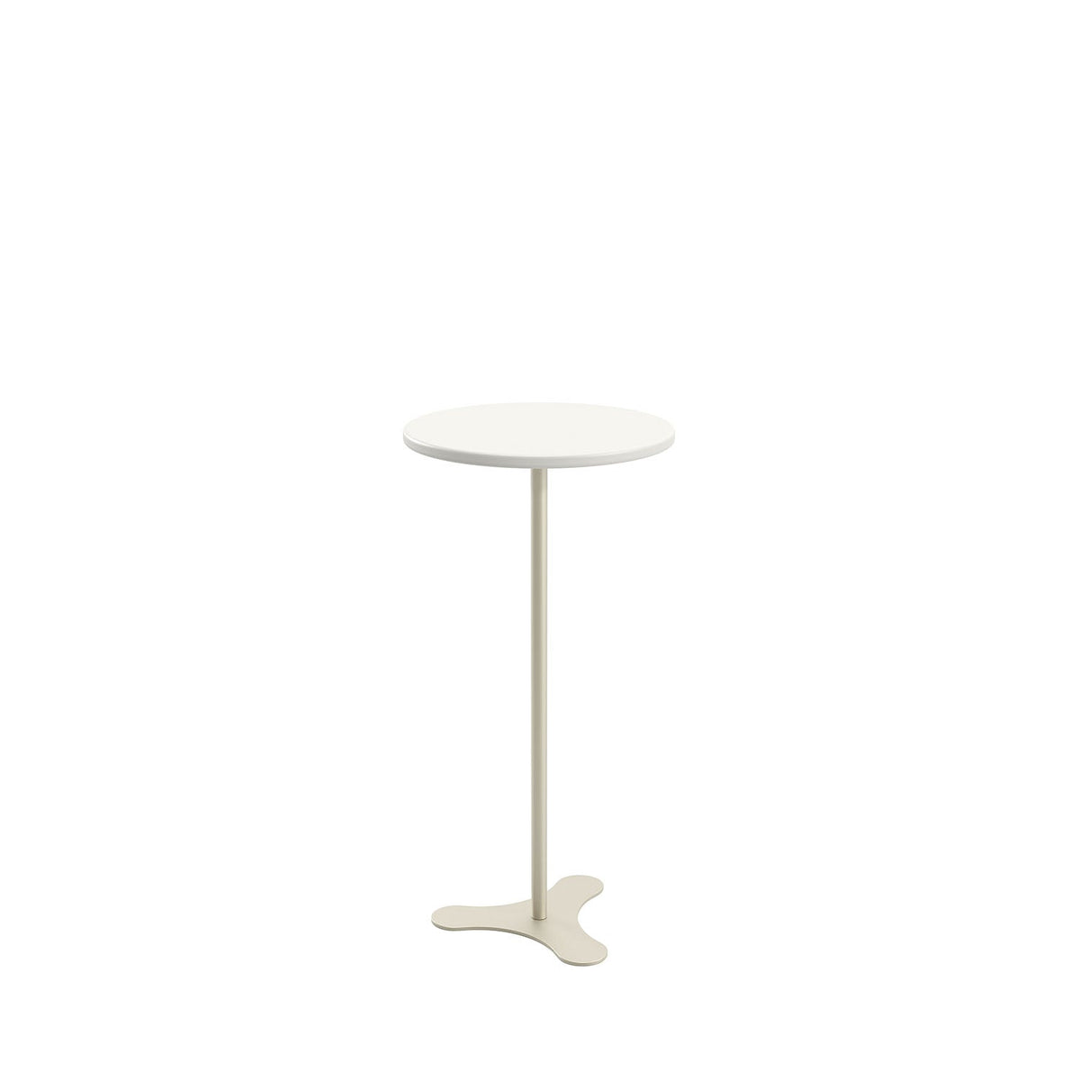 Homedock Mesa Lateral Redonda Orb 60 cm - Off White Fosco c/ Champanhe Móveis Província