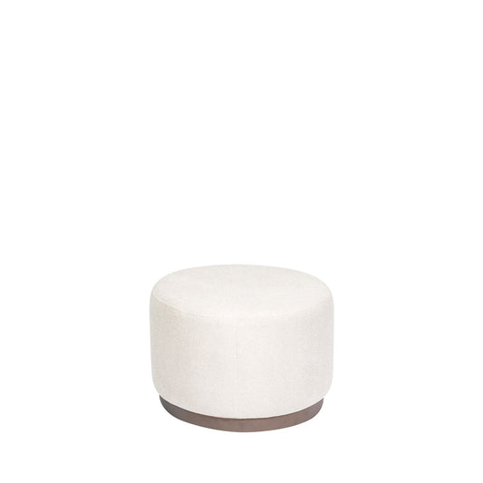 Homedock Puff Oval Estofado Rainer 80 cm - Bouclê Off White c/ Chumbo Combinare