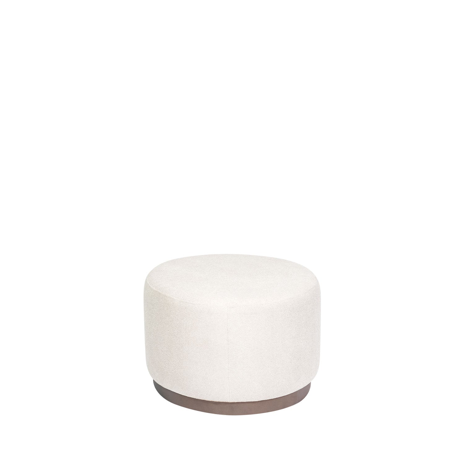 Homedock Puff Oval Estofado Rainer 80 cm - Bouclê Off White c/ Chumbo Combinare