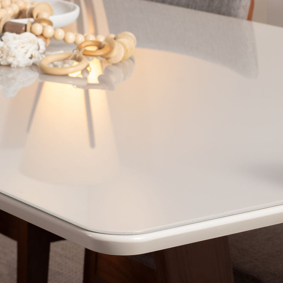 Conjunto de Jantar Mesa com Vidro Avena 4 Cadeiras New Drop — foto 2
