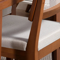 Homedock Conjunto de Jantar Mesa com Vidro Extensível Smart 6 Cadeiras Saga - Natural c/ Cru Móveis Província