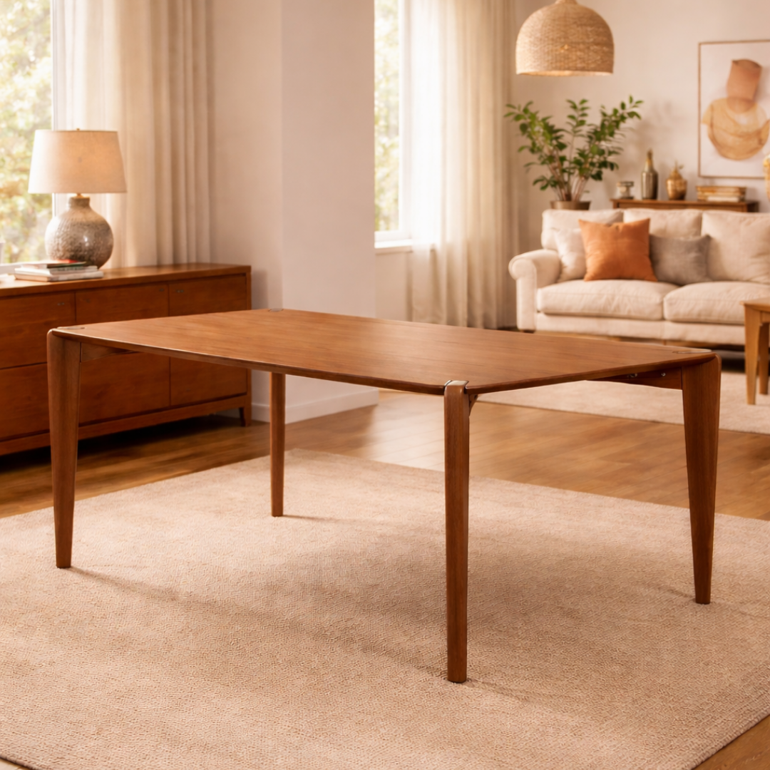 Mesa de Jantar Retangular para 6 Lugares Harmony 184 cm - Natural c/ Canella