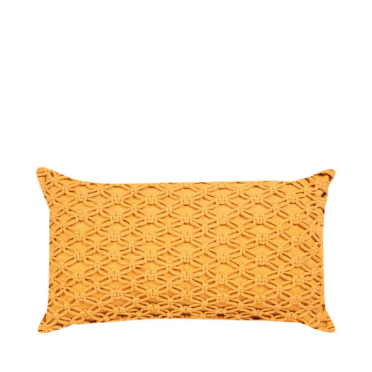 Homedock Almofada Caiada Damasco Macramê 40 x 60 cm Santa