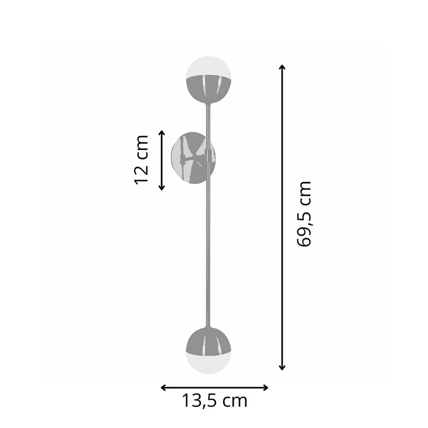 Homedock Arandela de Parede Paddington Cromado 70 cm TKS