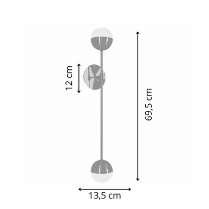 Homedock Arandela de Parede Paddington Cromado 70 cm TKS