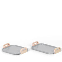 Homedock Bandeja de Madeira Henry Cinza 40 cm Decoratta