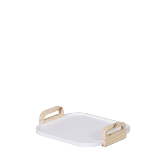 Homedock Bandeja de Madeira Théo Branco 33 cm Decoratta