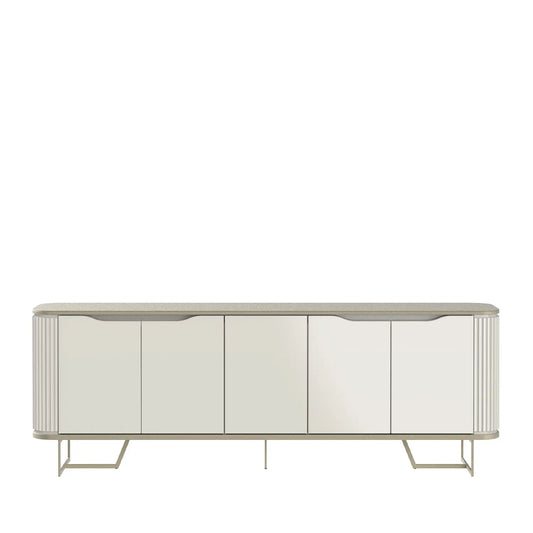 Homedock Buffet Albany 216 cm - Off White Fosco c/ Champanhe Móveis Provincia